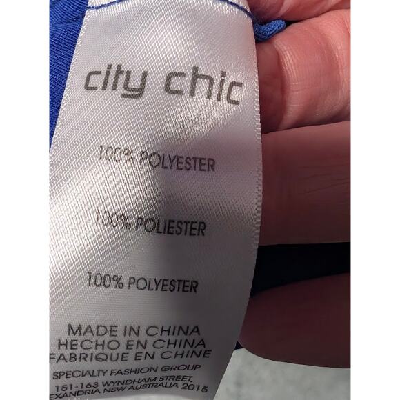 CITY CHIC Womens Plus M/18 Cobalt Blue High-Lo Strappy Cami Dress CasualChic - Picture 8 of 8